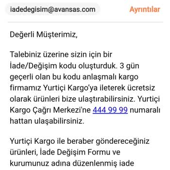 Avansas İade Tutarını Vermiyor