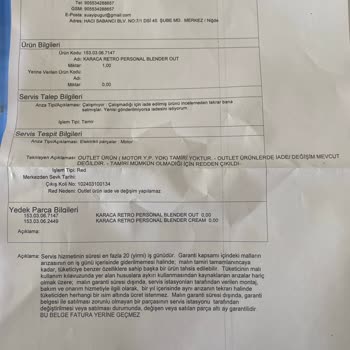 Karaca Blender Arızası Ve Satış Sonrası Destek Problemi