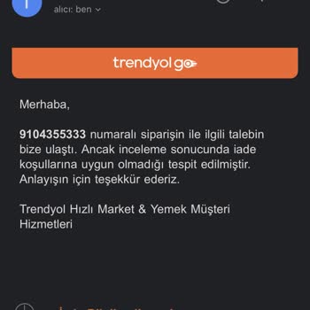 Trendyol Yemek Paramı İade Etmedi