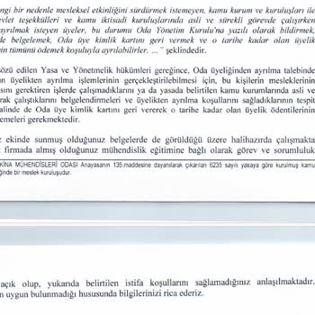 Makine Mühendisleri Odası Aidat SORUNU/ÜYELİK İptalinin Sağlanmaması