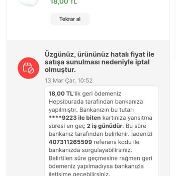 Hepsiburada Hatalı Fiyat Bahanesiyle Habersiz İptal