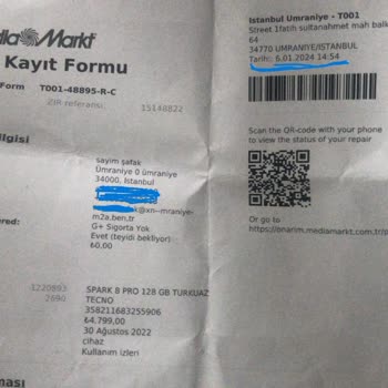 Tecno Mobile Tecno Spark8Pro Model Cep Telefonu Alırken İyi Düşünü Mağdur Olursunuz