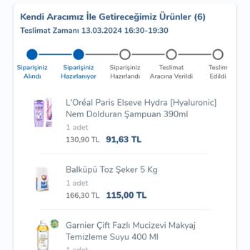 Carrefour SA Verilen Siparişi Getirmiyor