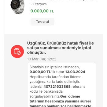 Hepsiburada Siparişimi İptal Etti