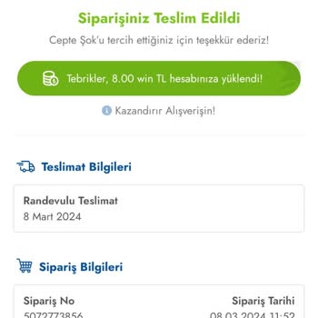 Şok Marketler Şok; Teslim Edilmiş Gibi Gösterilip Teslim Edilmeyen Sipariş Hk.