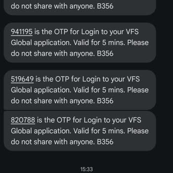 VFS Global Avusturya, OTP Hatası