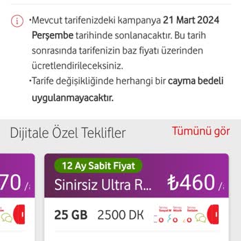 Vodafone Tarifem En Uygun Olmasını