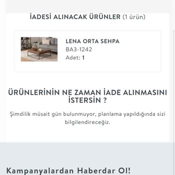 Vivense İade Ürünleri Teslim Almaya Gelmiyor