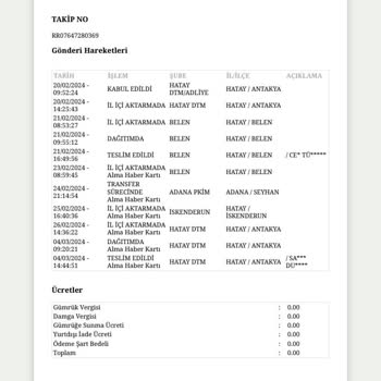 PTT Kargo İadeli Taahhütlü Posta Mi Alamadım