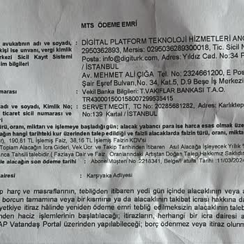 DPT A. Ş Digiturk Digi Kutusu Üzerinden Avukatlık Haksız Kazanç Çabası