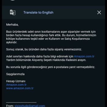 Amazon Satış İptali Sonrası Tutum