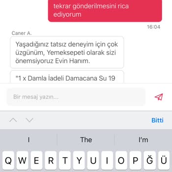 Yemeksepeti Market Eksik Ürün Gönderip Tekrar Gönderim Yapmıyor