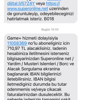 Superonline Game+ Üyeliği İade Talebi