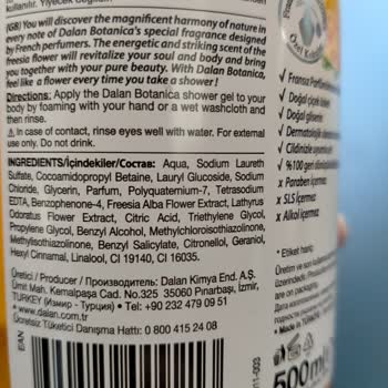 Dalan Botanica Duş Jeli Yanıltıcı İçerik