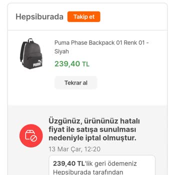 Hepsiburada İndirimli Ürün Aldığım İçin Siparişi İptal Etti