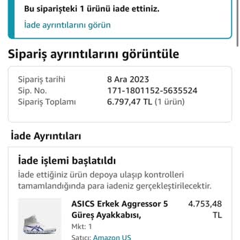 Amazon Türkiye Ücret İadesi
