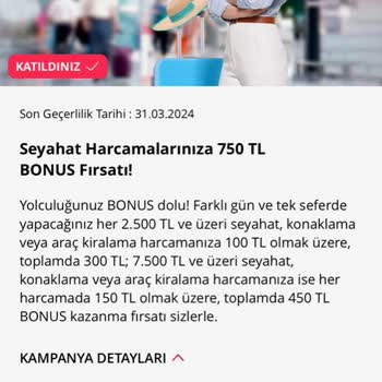 Denizbank Seyahat Harcamalarına "750 TL Bonus Kampanyası" Problemi