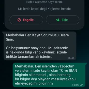 Evde Paketleme İşi İçin Doldurulan Form Mesuliyeti