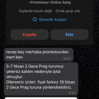 Prontotour Havale İadesi Hk