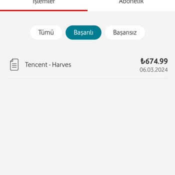Vodafone Hesabım Adına 674.99 TLlik Bir Ücret Alınması