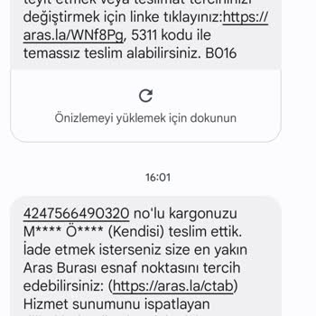Aras Kargo'nun Sorumsuzluğu Ürünü
