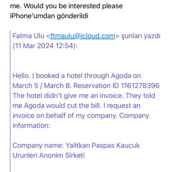 Agoda Fatura Vermiyor!