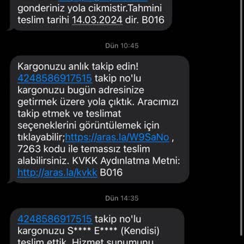 Aras Kargo Saka Şubesi Kargomu Kaybetti