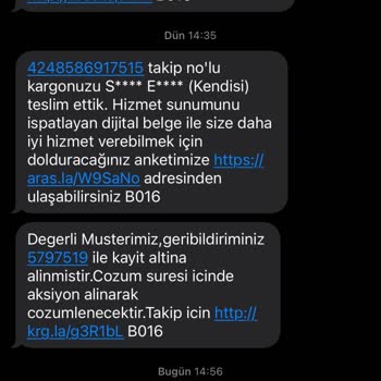 Aras Kargo Saka Şubesi Kargomu Kaybetti