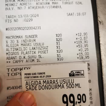 Migros Fiyat Fiş Ve Reyon Farkı