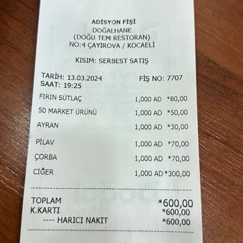 Doğalhane Dinlenme Tesislerindeki Fahiş Fiyatlar