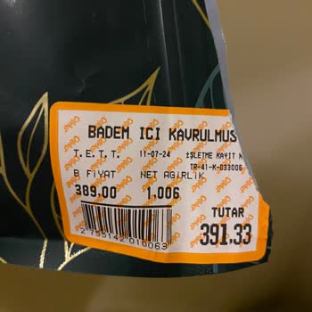 Çitlekçi İnternet Mağazasında 439 TL Olan Badem Mağazada 389 TL