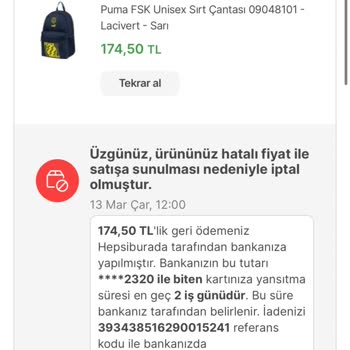 Hepsiburada Hatalı Fiyat Uygulaması