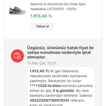 Hepsiburada Hatalı Fiyat Uygulaması