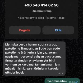 Evisleribizden.com - Sophra Group Paketleme Kişisel Bilgi Güvenliği Ve İzinsiz İşlemlere Karşı Uyarı