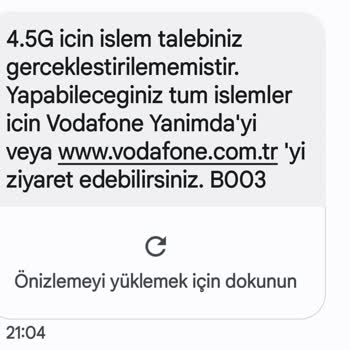 Vodafone İnternet Çekmiyor, 4.5 G Kullanılamıyor.