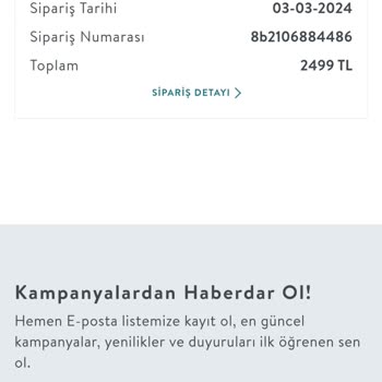 Vivense Teslim Edilemeyen Sipariş
