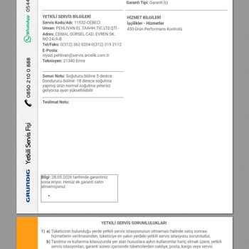 Grundig Buzdolabı 5600 Kodlu Ayıplı Ürün Ve Servis Yardımcı Olmuyor.