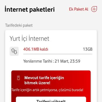 Vodafone Paket Bitmeden Sürekli Paket Aşımı Ücreti Alıyor