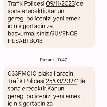 Güvence Hesabı Güvence Hesap Gönderilen Mesaj