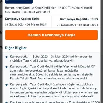 Yapı Kredi Faizsiz Nakit Avans Kampanyası Yanıltması