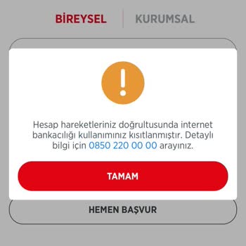 Ziraat Bankası Uygulamasına Kısıtlama Getirilmesi