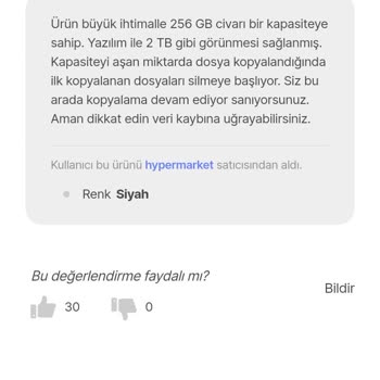 Hepsiburada.com'da Sahte TB Flash Bellek Satıyor