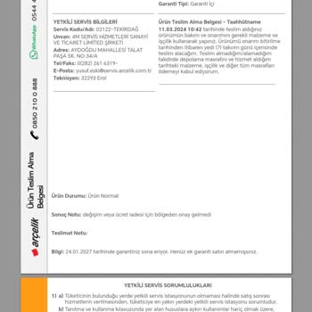 Arçelik Bulaşık Makinesi 62113