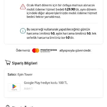 Vodafone Her Şey Yanımda Vodafone Faturama Yansıt 0 TL Görünüyor!