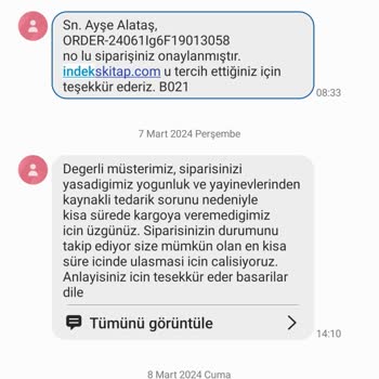 İndeks Kitapevi Kargo Teslimi