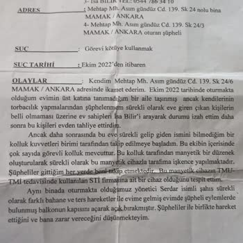 Ankara Emniyet Müdürlüğü Kolluk Kuvveti Tarafından İşkence Görüyorum