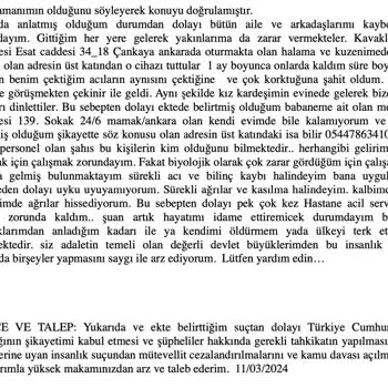 Ankara Emniyet Müdürlüğü Kolluk Kuvveti Tarafından İşkence Görüyorum