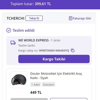 N11 Kask Yerine Yarım Gözlük Gönderdi