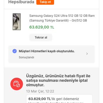 Hepsiburada Güvenilir Değil Ürünümü Gereksiz Yere İptal Edemezsin!