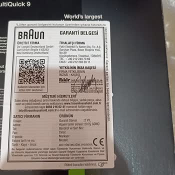 Braun Küçük Ev Aletleri Braun Un Malının Arkasında Durmaması Ve İlgisizliği